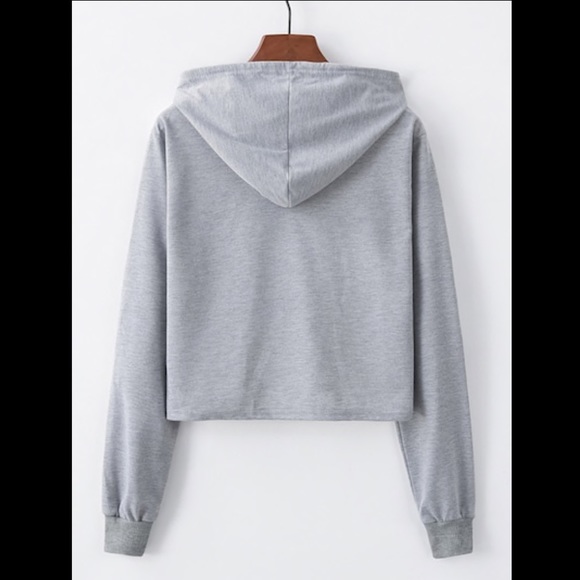 # CROPPED ART PRINT LIGHTWEIGHT HOODIE - Picture 3 of 8